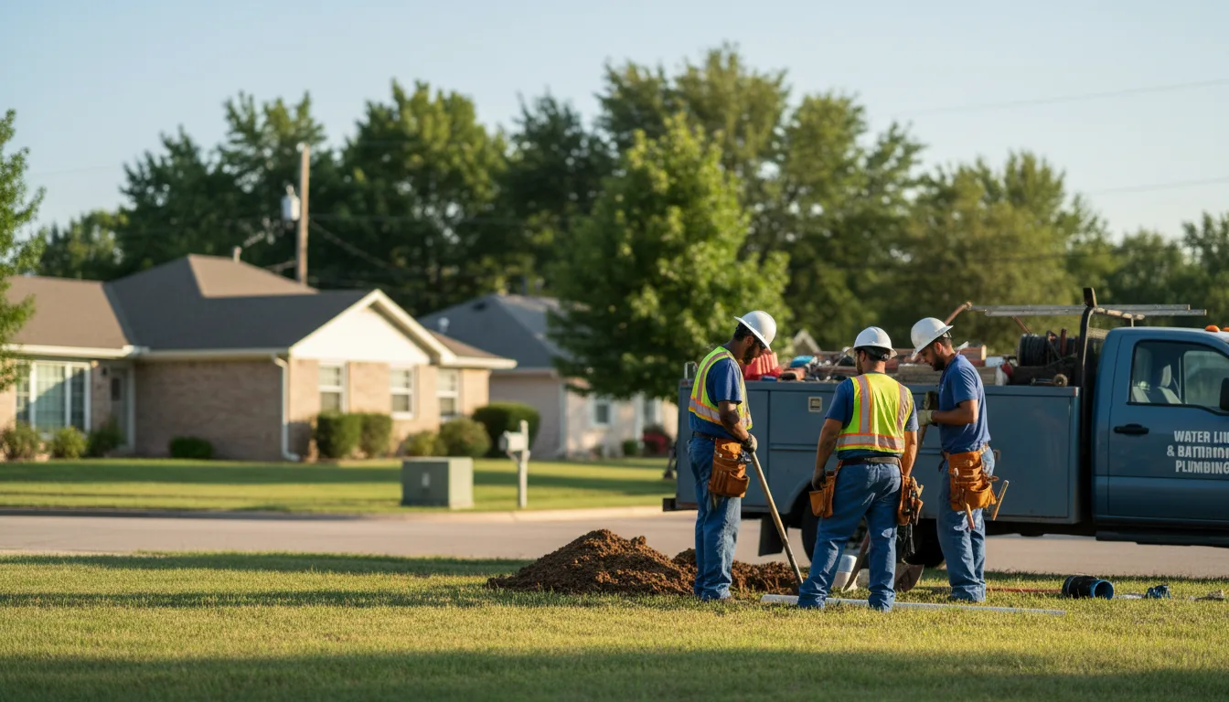 Residential water line and bathroom plumbing service in Climbing Hill, IA